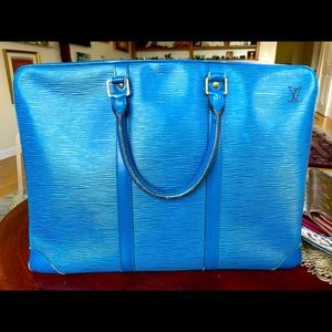Louis Vuitton blue epi Porte briefcase